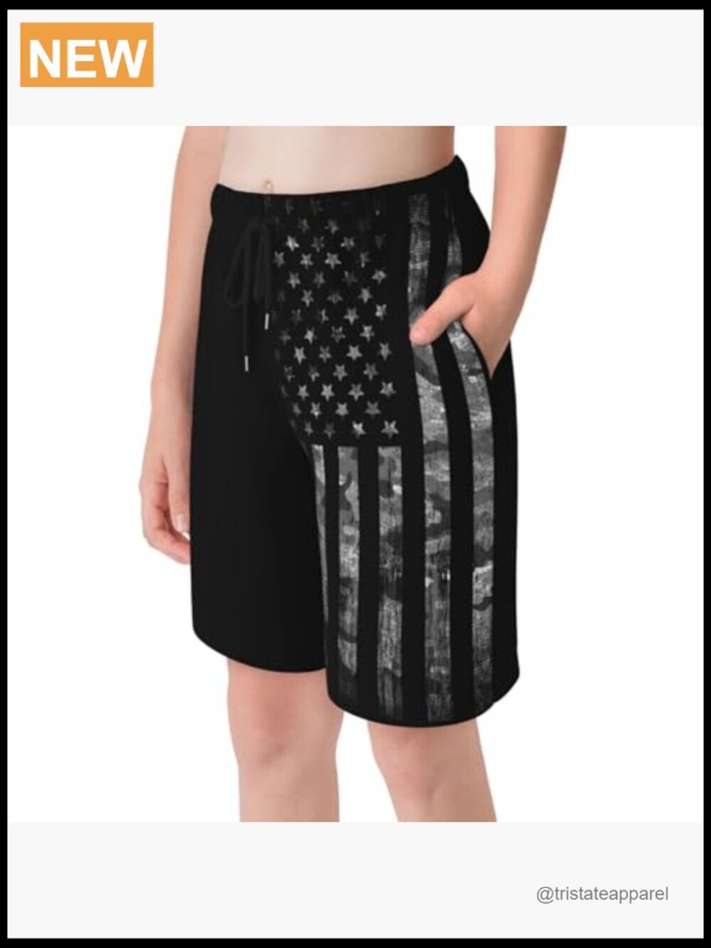 Quick Dry Board Shorts with Mesh Lining, Drawstring Waist - Picture 3 of 5